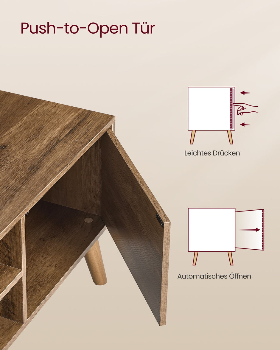 Tv-meubel - Voor Televisies tot 65 Inch - Warm aardbruin - 120 x 40 x 49 cm
