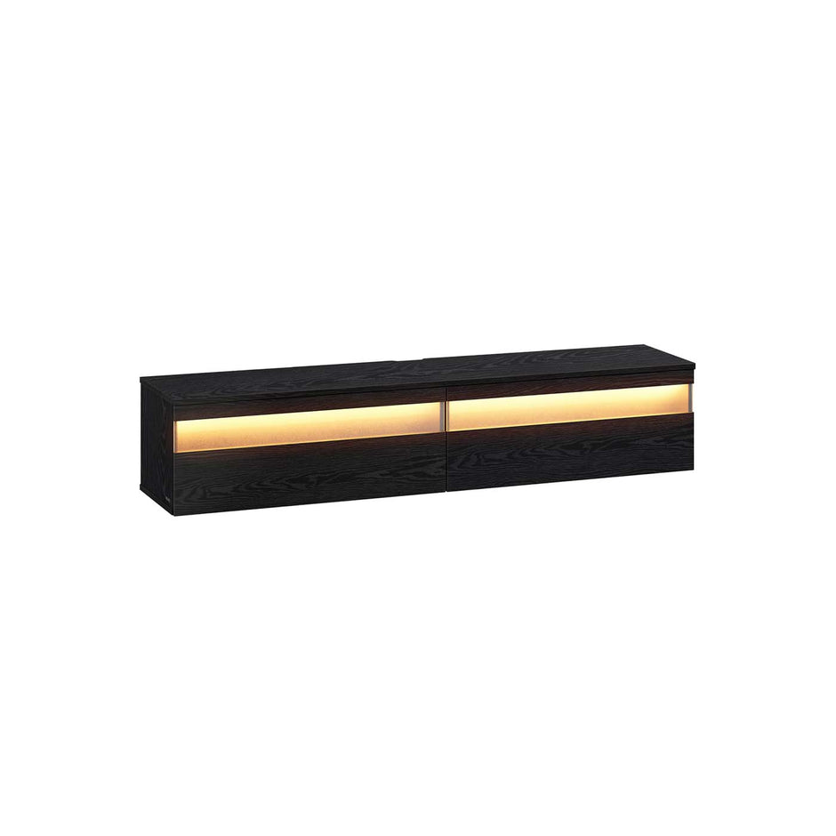 Hanging TV-Lowboard 147 x 35 x 30 cm Ebenholz schwarz schwarz