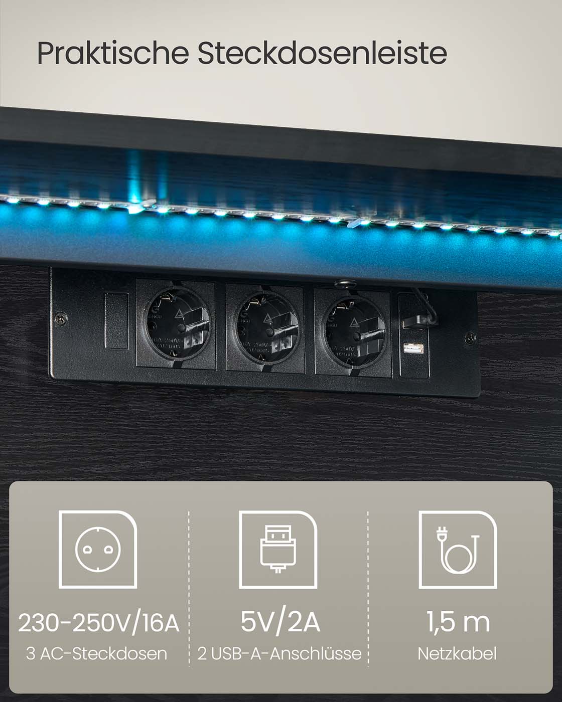 Hanging TV-Lowboard 147 x 35 x 30 cm Ebenholz schwarz schwarz