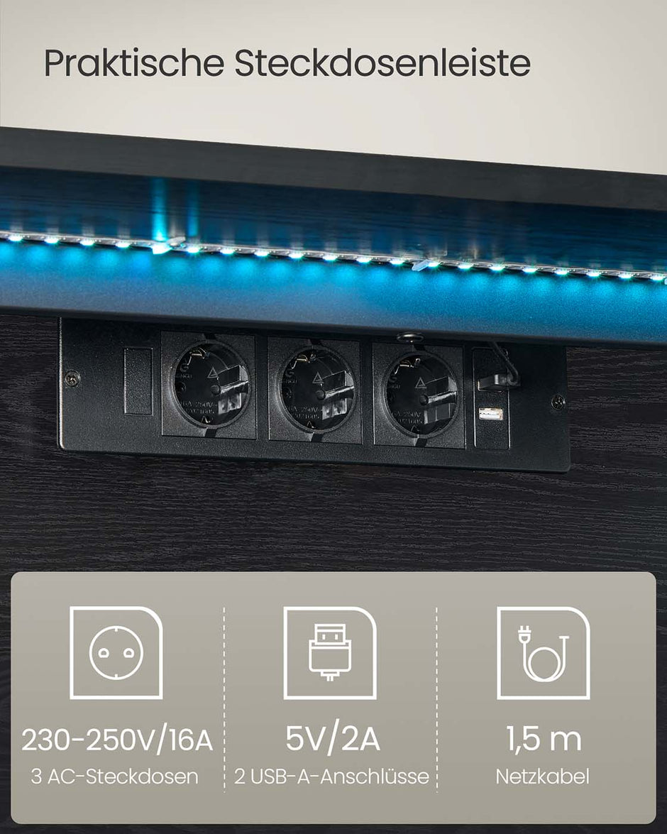 Hanging TV-Lowboard 147 x 35 x 30 cm Ebenholz schwarz schwarz