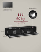 Hanging TV-Lowboard 147 x 35 x 30 cm Ebenholz schwarz schwarz
