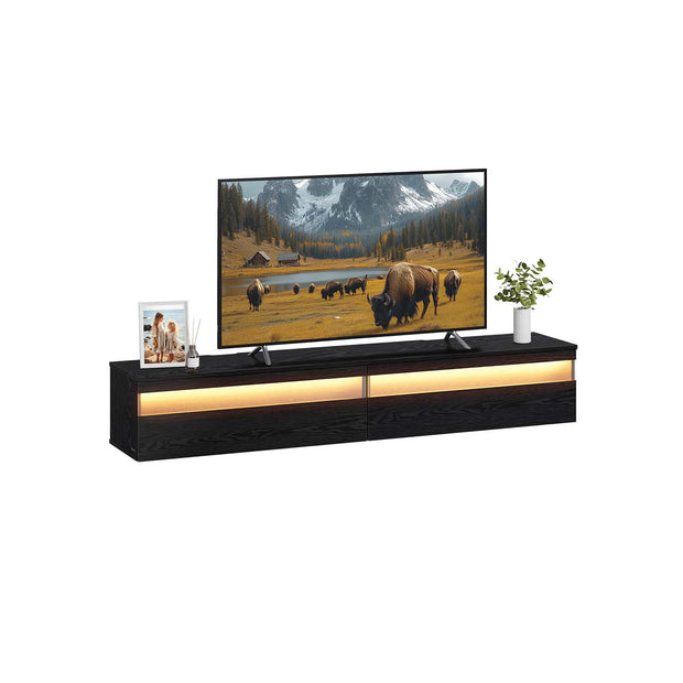 Hanging TV-Lowboard 178 x 35 x 30 cm Ebenholz schwarz schwarz
