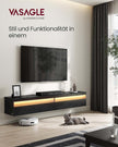 Hanging TV-Lowboard 178 x 35 x 30 cm Ebenholz schwarz schwarz