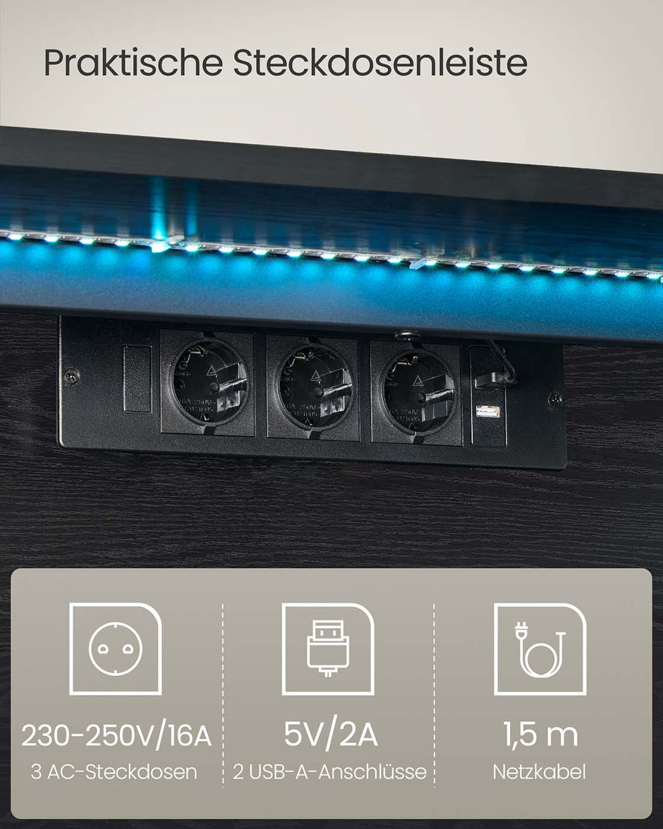 Hanging TV-Lowboard 178 x 35 x 30 cm Ebenholz schwarz schwarz