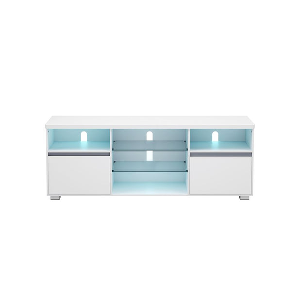 TV -Möbel - Fernsehtisch - mit offenen Regalen - LED -Beleuchtung - 160 cm