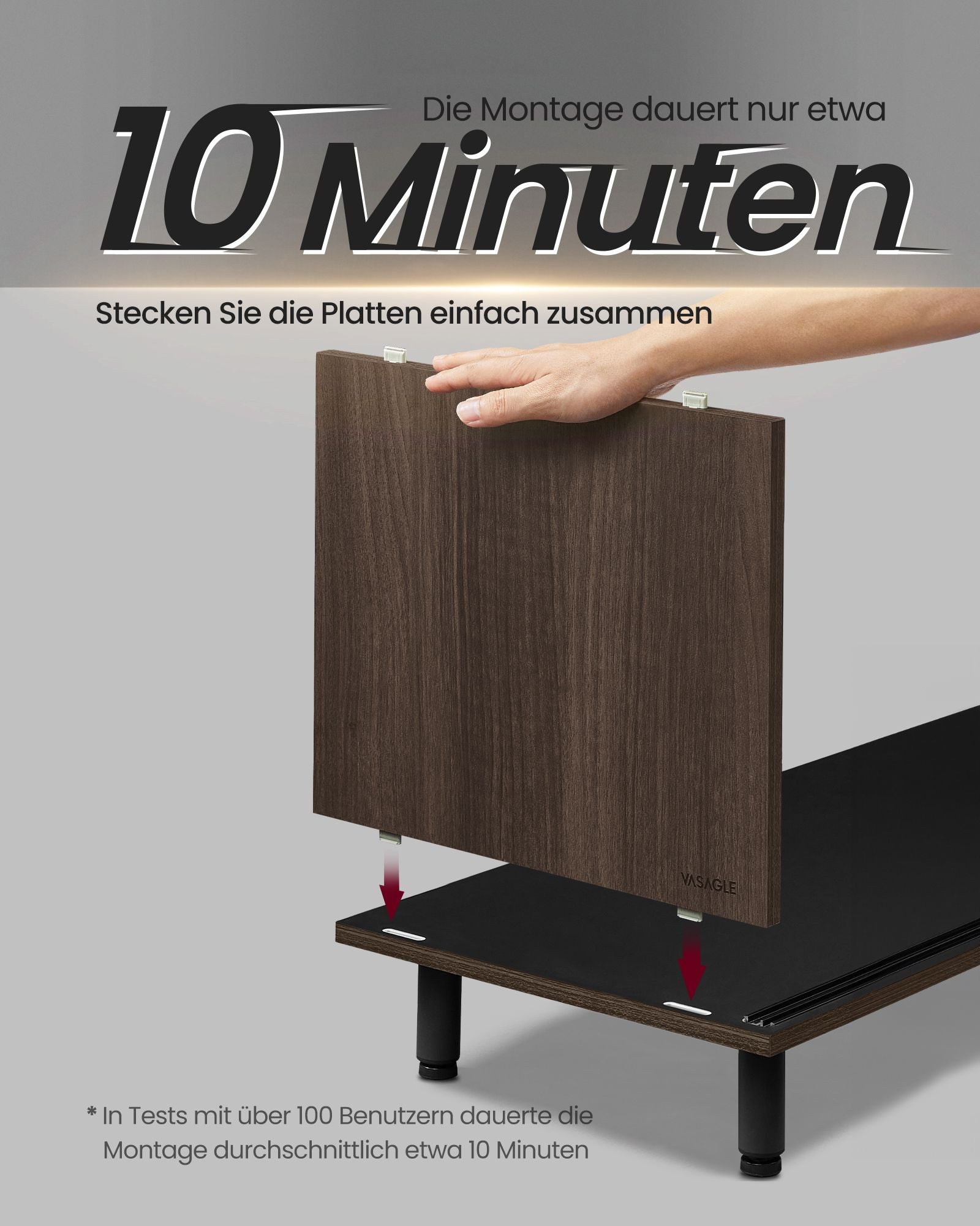 TV -Möbel superschnelle Montage moderne Asbruin -Tinte schwarz