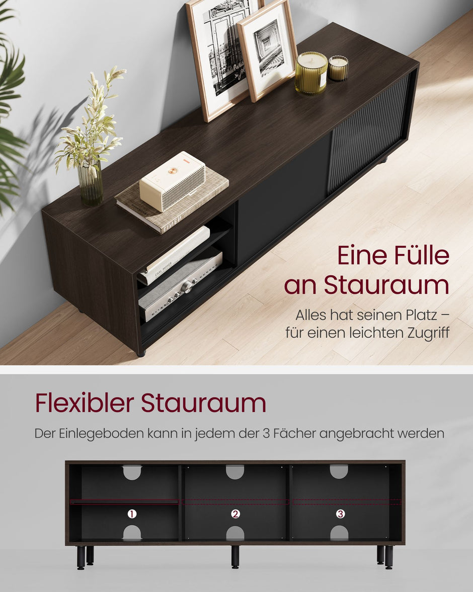 TV -Möbel superschnelle Montage moderne Asbruin -Tinte schwarz