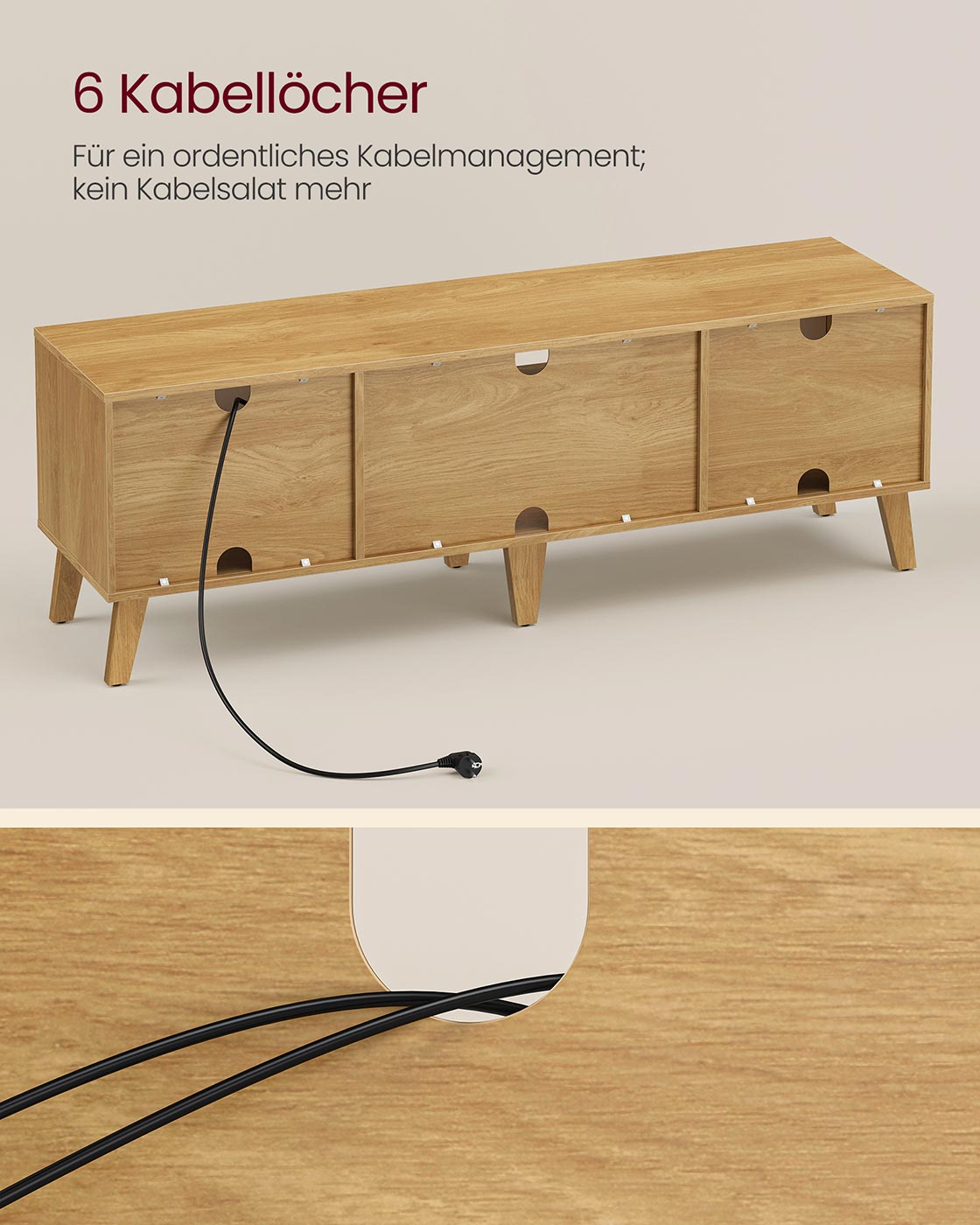 TV furniture with adjustable shelf in transition style