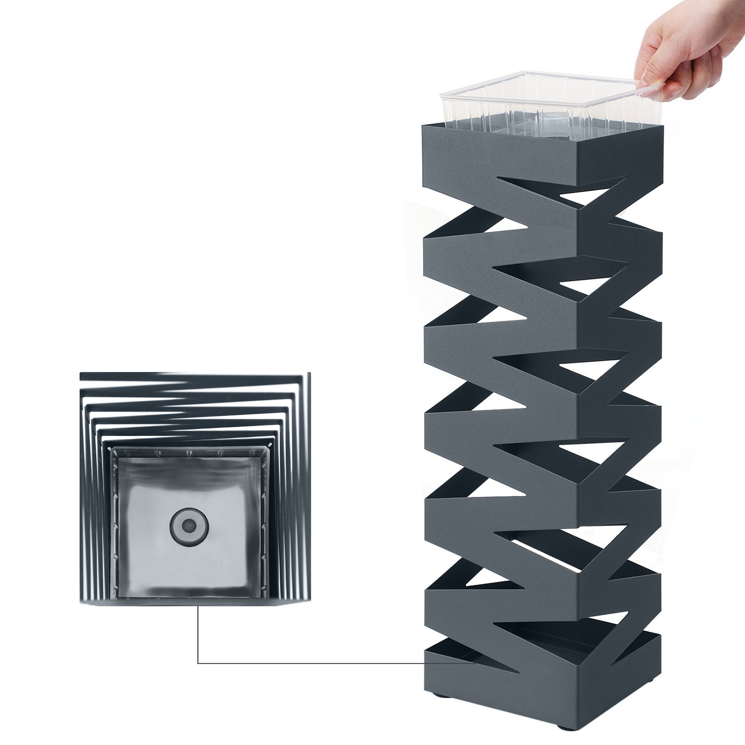 Dachbox - Quadrat - Metall - Anthrazit