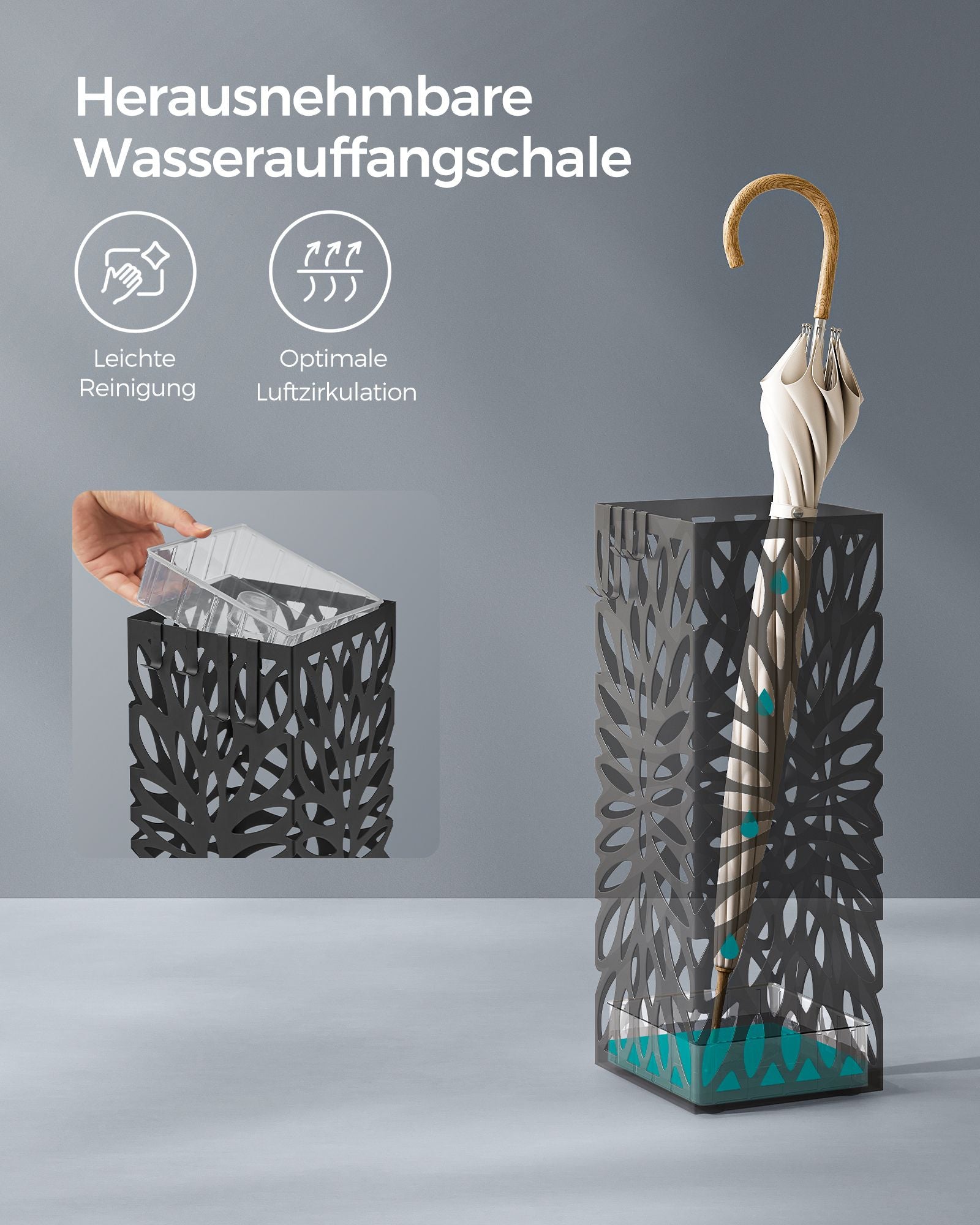 Dachbox - mit 4 schwarzen Metallhaken