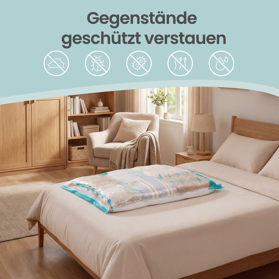 Vacuümzakken - Set van 6 - 100 x 76 cm - Herbruikbaar - Transparant