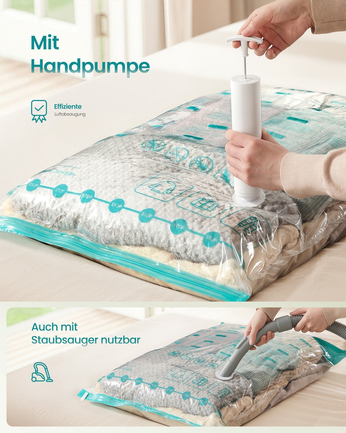 Vacuümzakken - Maat M 70 x 50 cm, Maat L 80 x 60 cm, Maat J 100 x 76 cm - Transparant - Totaalgewicht 0,8 kg