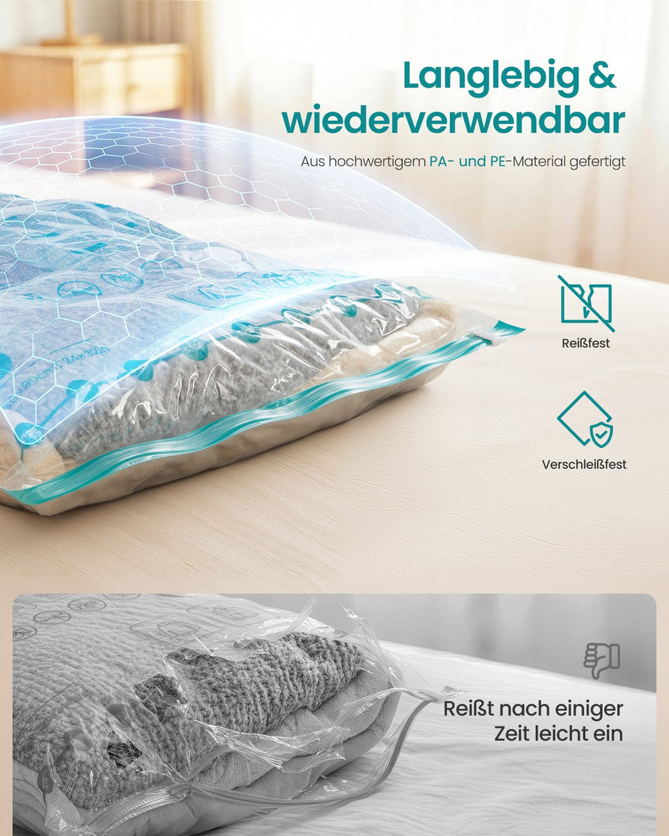 Vacuümzakken - 60 x 40 cm, 70 x 50 cm, 80 x 60 cm, 100 x 76 cm - Transparant - 1 kg