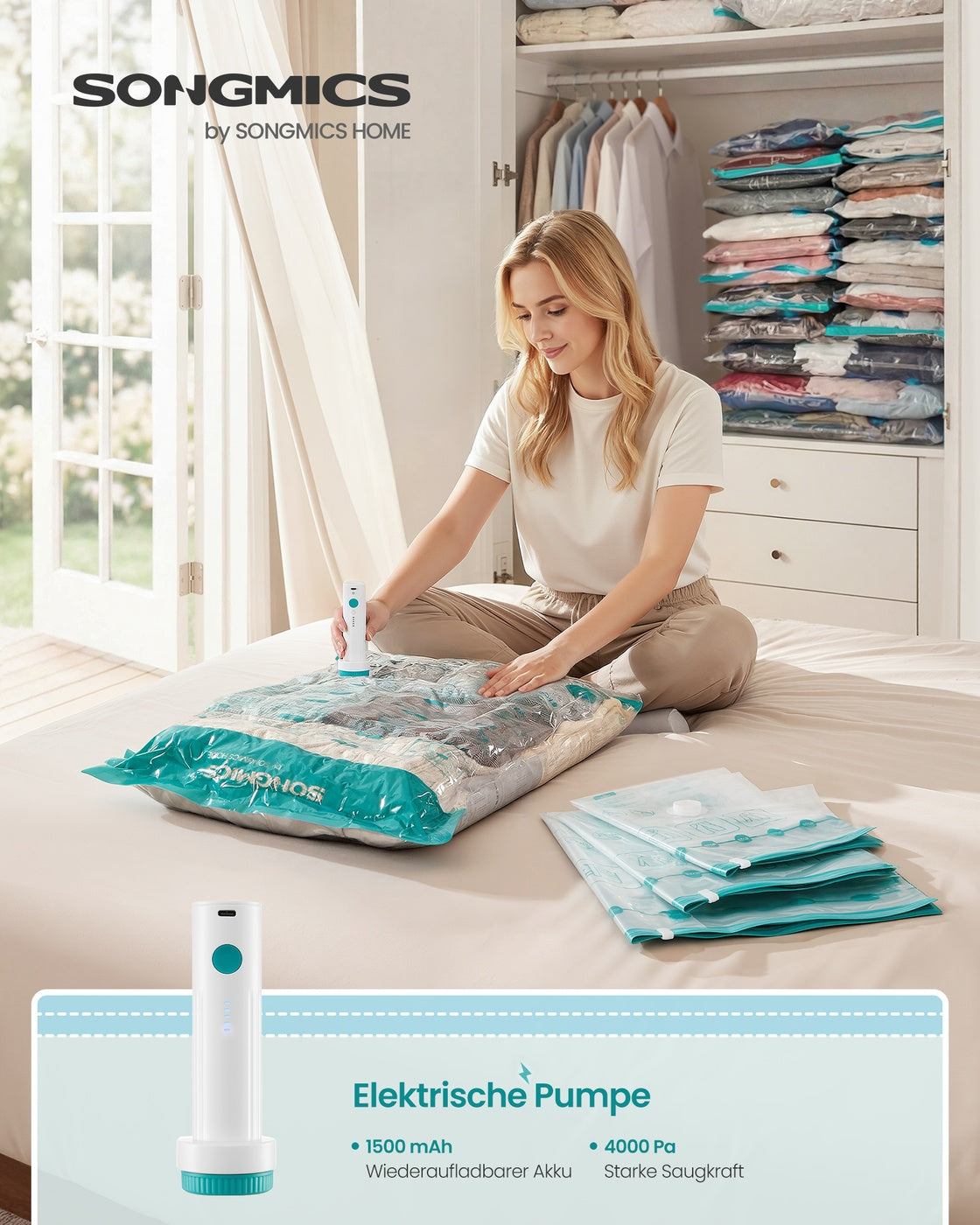 Vacuümzakken - 60 x 40 cm, 70 x 50 cm, 80 x 60 cm, 100 x 76 cm - Transparant - Totaal gewicht 1,4 kg