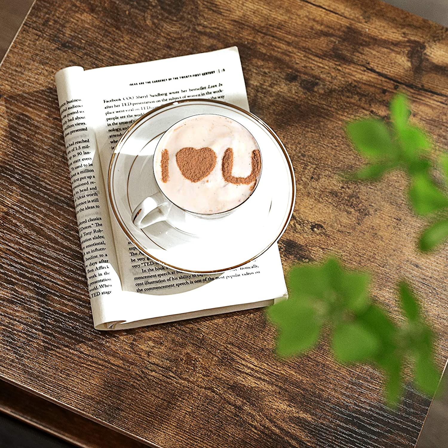 Nachttisch - Seitentisch - mit Schubladen und 2 Regalen - Vintage Brown / Schwarz