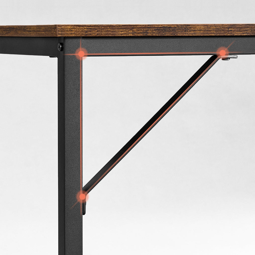 Schreibtisch - Computertisch - Bürobüro - PC -Tisch - Vintage Brown / Schwarz