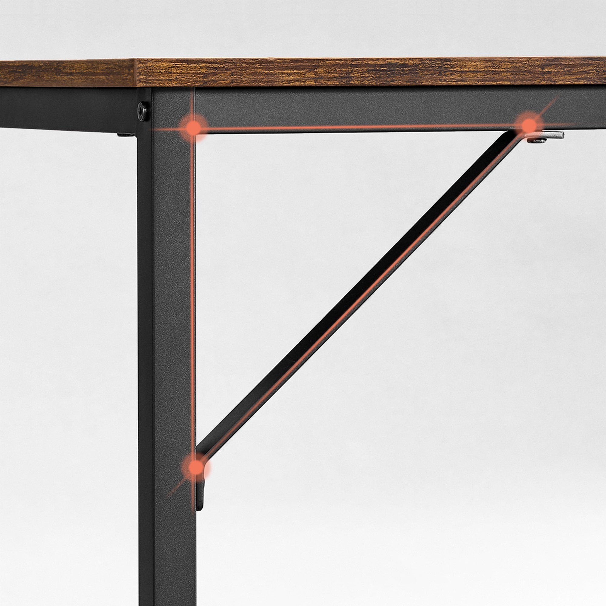 Schreibtisch - Computertisch - Bürobüro - PC -Tisch - Vintage Brown / Schwarz