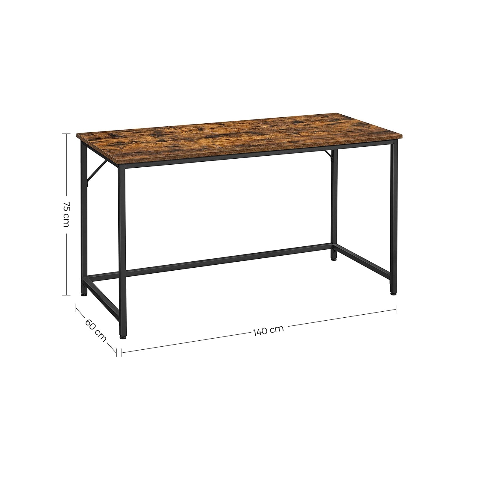 Schreibtisch - Computertisch - Holzoberteil - Metallrahmen - braun / schwarz