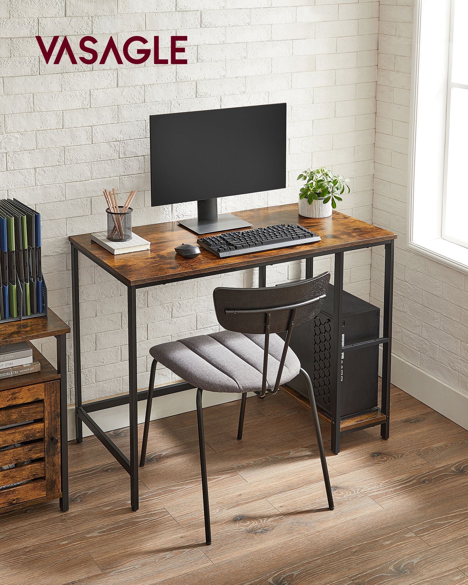 Bureau - Industrial Look - mit 2 Regalen