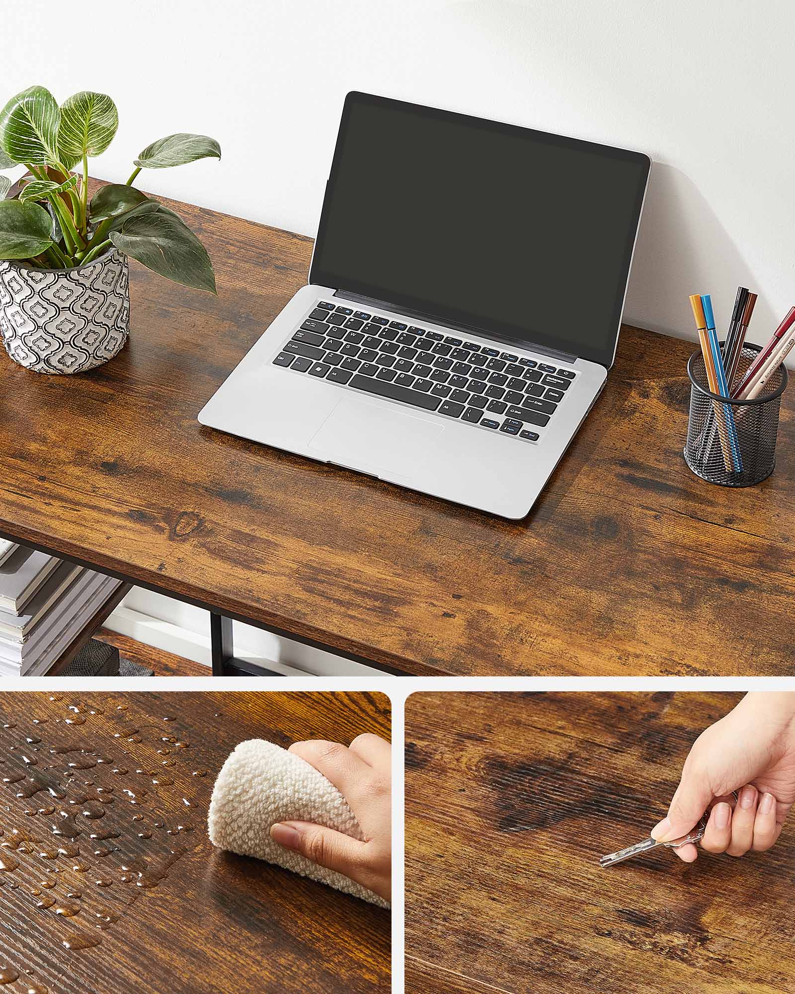 Bureau - Industrial Look - mit 2 Regalen