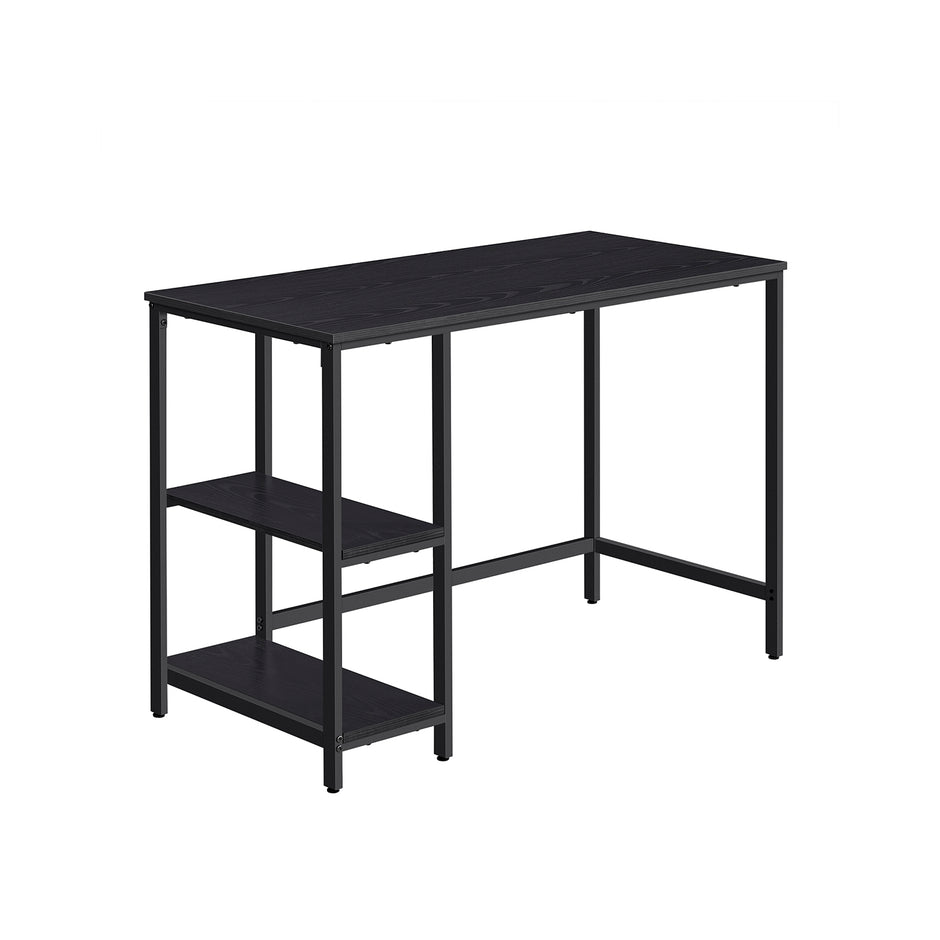 Bureau - mit 2 Regalen - Ebbenzwart Stahlrahmen