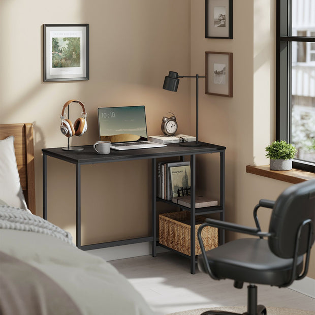 Bureau - mit 2 Regalen - Ebbenzwart Stahlrahmen