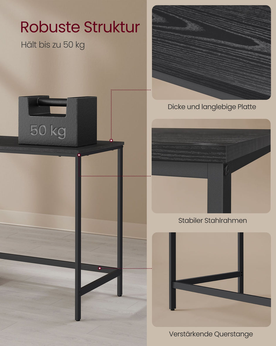 Bureau - mit 2 Regalen - Ebbenzwart Stahlrahmen