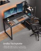 Computerbüro - mit Regalen - Einfache Konstruktion - Ebenholz schwarz