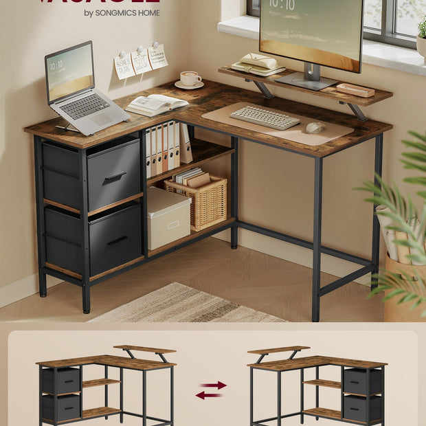 L-förmiger Schreibtisch mit 2 Schubladen-115 × 105 cm