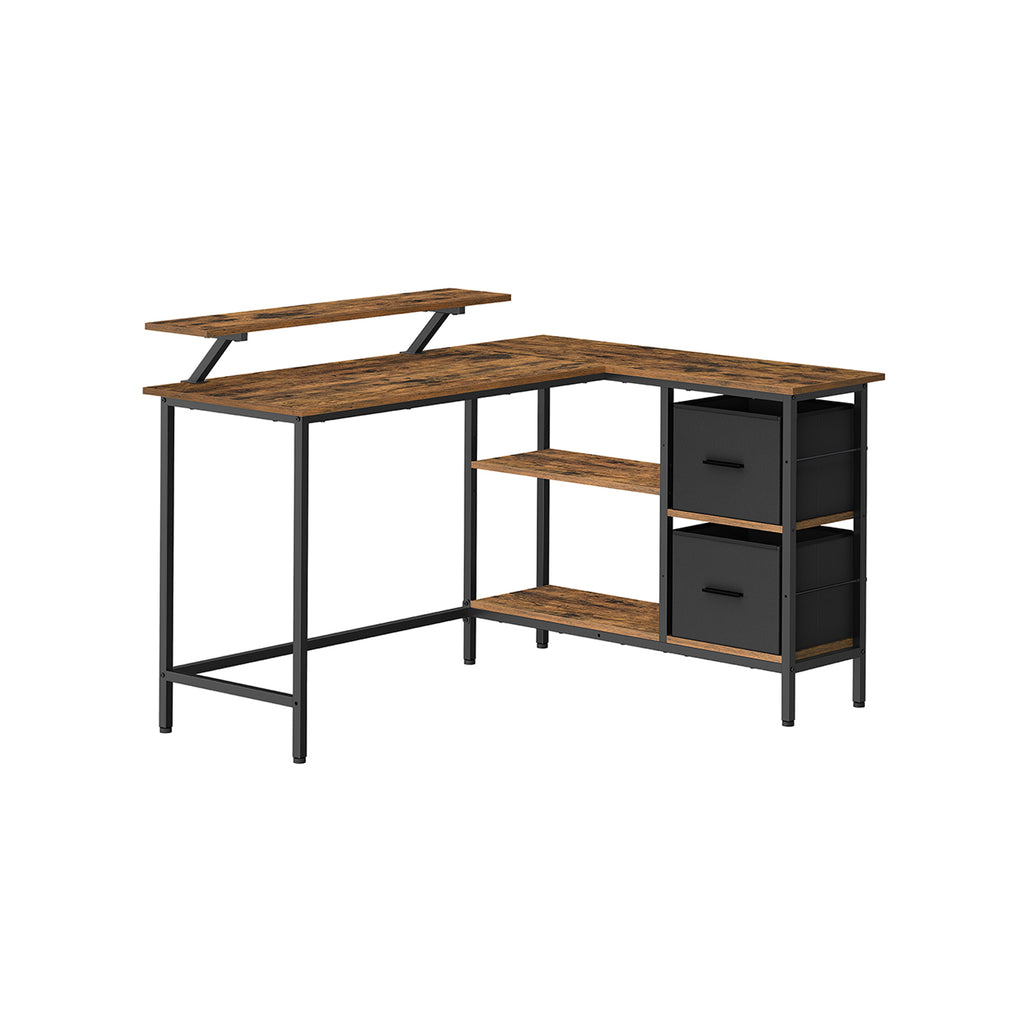 L-förmiger Schreibtisch mit 2 Schubladen-135 × 105 cm