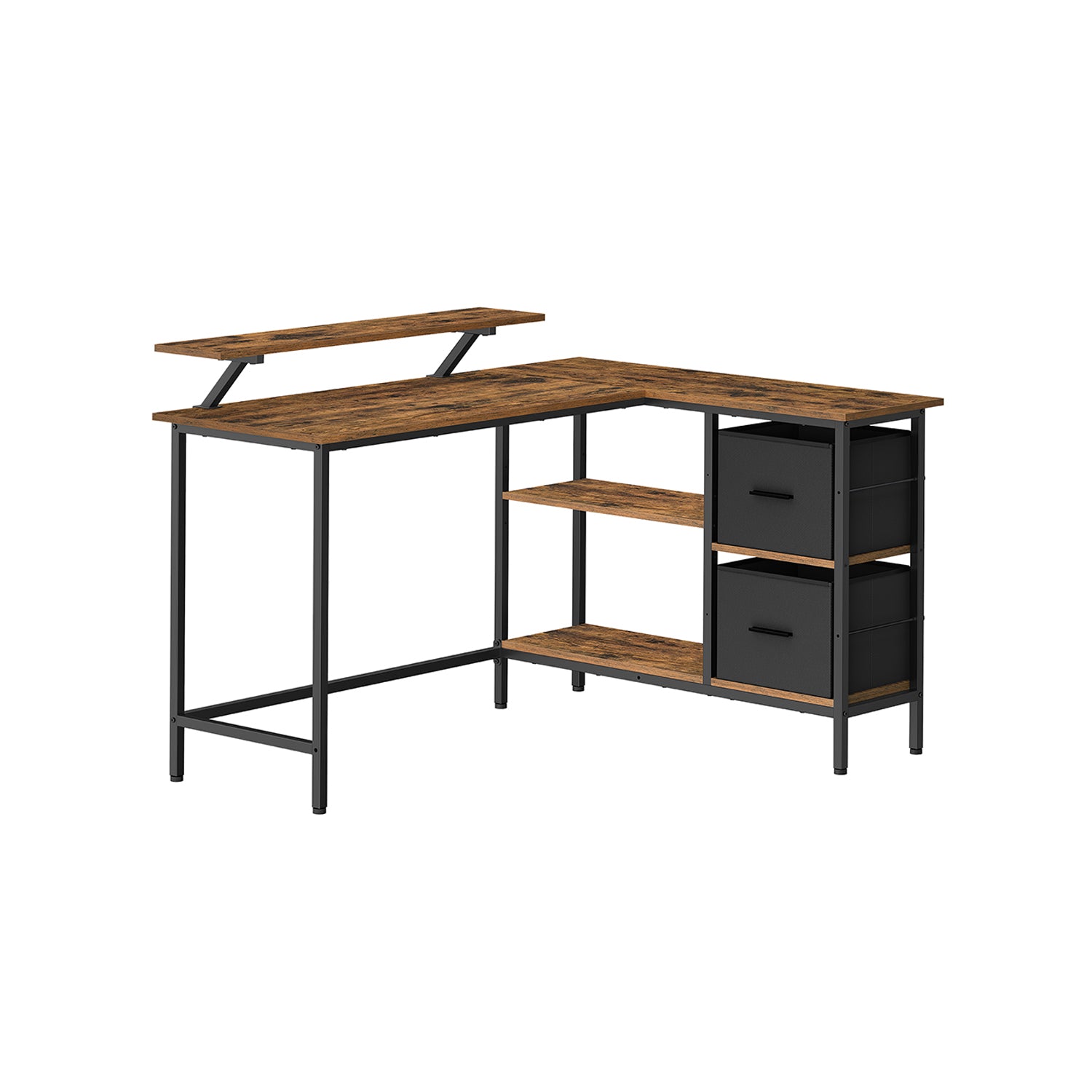 L-förmiger Schreibtisch mit 2 Schubladen-135 × 105 cm