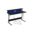 Schreibtisch mit Monitorständer 55 x 135 x 76 cm Ebenholz schwarz schwarz