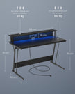 Schreibtisch mit Monitorständer 55 x 135 x 76 cm Ebenholz schwarz schwarz