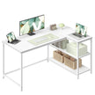Hoekbureau - 120 x 80 x 76 cm - in hoogte verstelbare plank - esdoornwit - maximaal 50 kg tafelblad draagkracht - maximaal 15 kg per plank