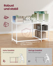 Hoekbureau - 120 x 80 x 76 cm - in hoogte verstelbare plank - esdoornwit - maximaal 50 kg tafelblad draagkracht - maximaal 15 kg per plank