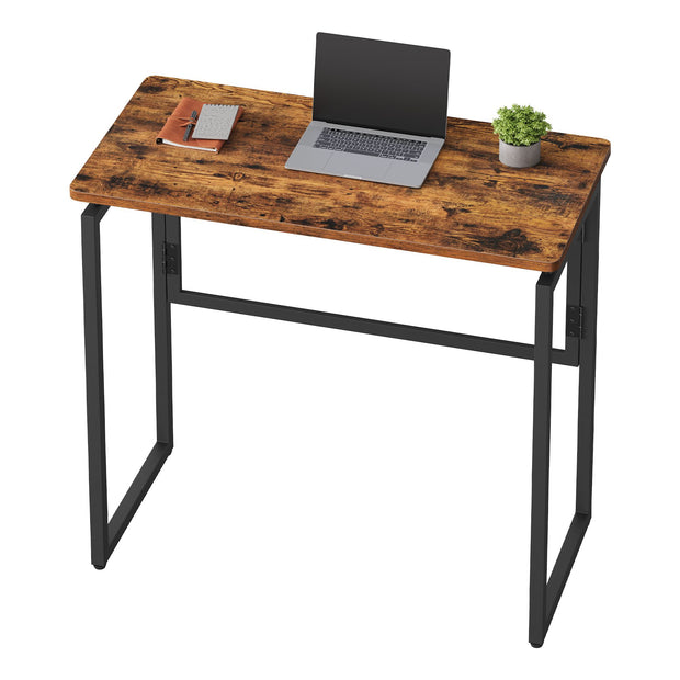 Opklapbaar Bureau - 80 x 40 cm - Afgeronde Hoeken - Ruimtebesparend - Bruin