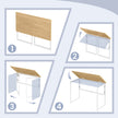 Opklapbaar Bureau - 100 x 50 cm - Afgeronde Hoeken - Ruimtebesparend - Eiken