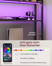 Hoekbureau - L-Vorm - Ledverlichting - Met Stopcontacten - Zwart