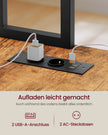Hoekbureau - L-Vorm - Ledverlichting - Met Stopcontacten - Vintage Bruin-Zwart