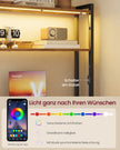 Hoekbureau - L-Vorm - Ledverlichting - Met Stopcontacten - Vintage Bruin-Zwart