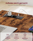 Hoekbureau L-Vorm – 160 x 80 cm – Stopcontacten en 2 USB – 4 Lades – Vintage Bruin en Zwart
