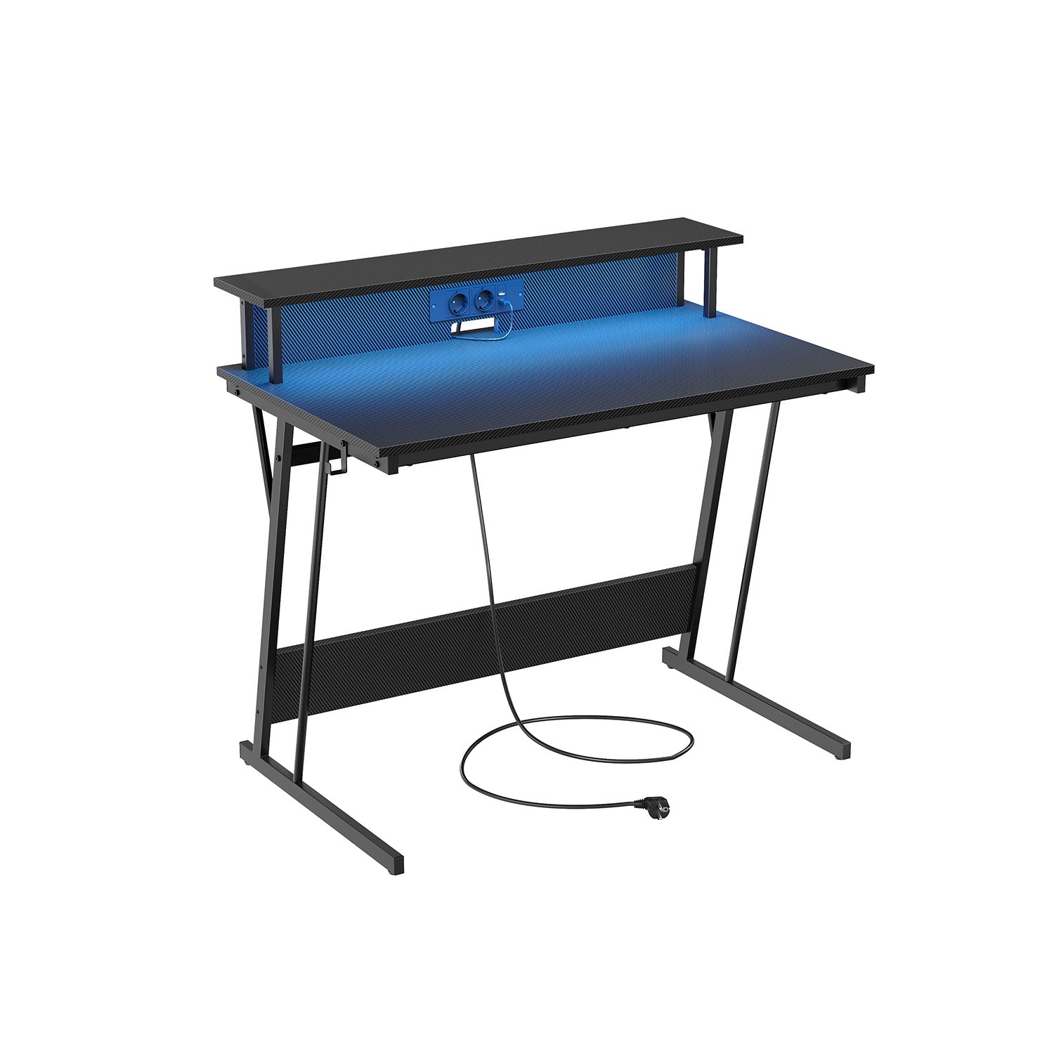 Schreibtisch mit Sockel 60 x 120 x 76 cm Rußschwarz