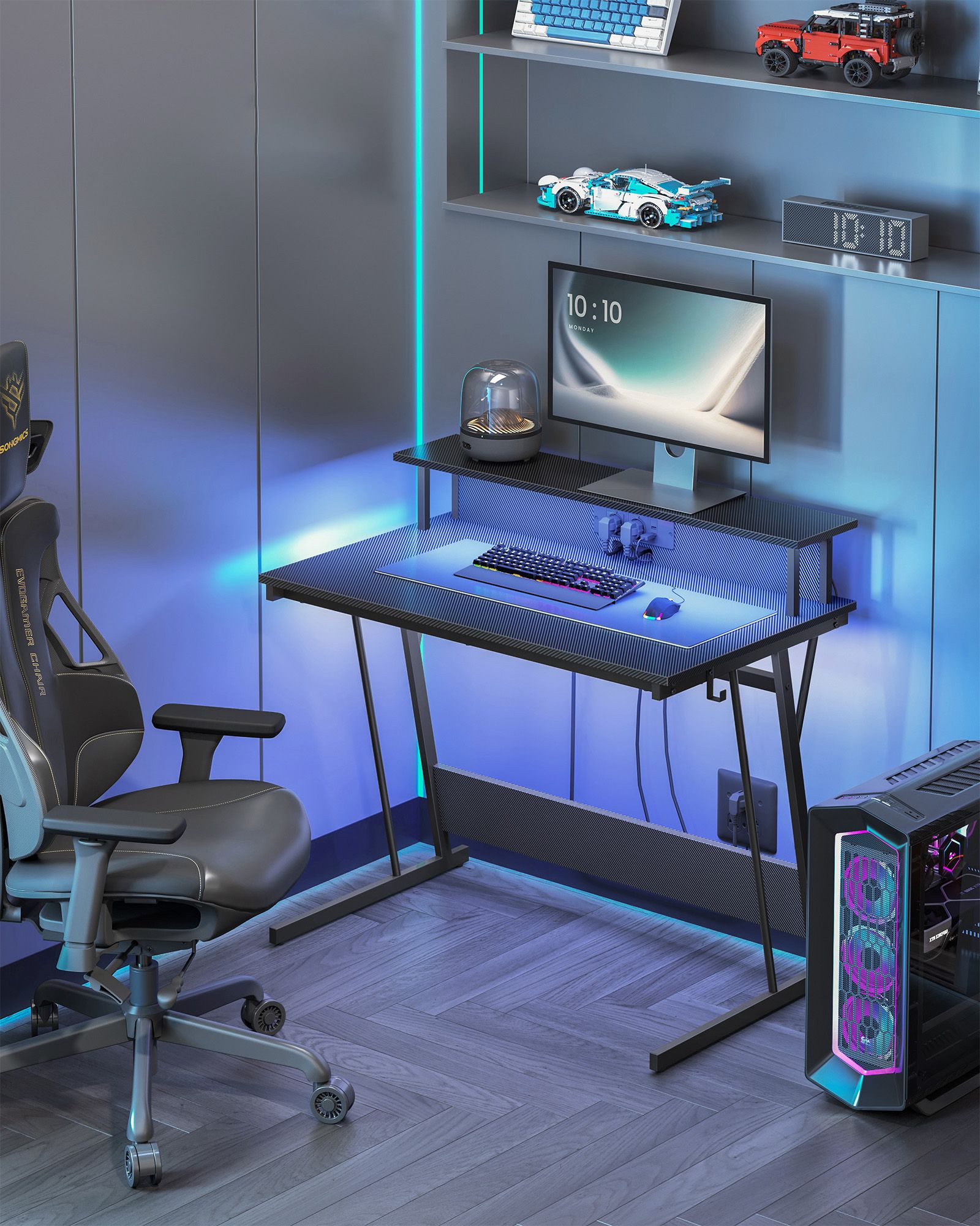 Schreibtisch mit Sockel – 60 x 120 x 76 cm – Schwarz