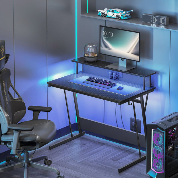 Schreibtisch mit Sockel – 60 x 120 x 76 cm – Schwarz