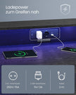 Gaming Desk - mit LED -Beleuchtung und Steckdose - erhöhtes Regal - 60x120x76 cm - Schwarz