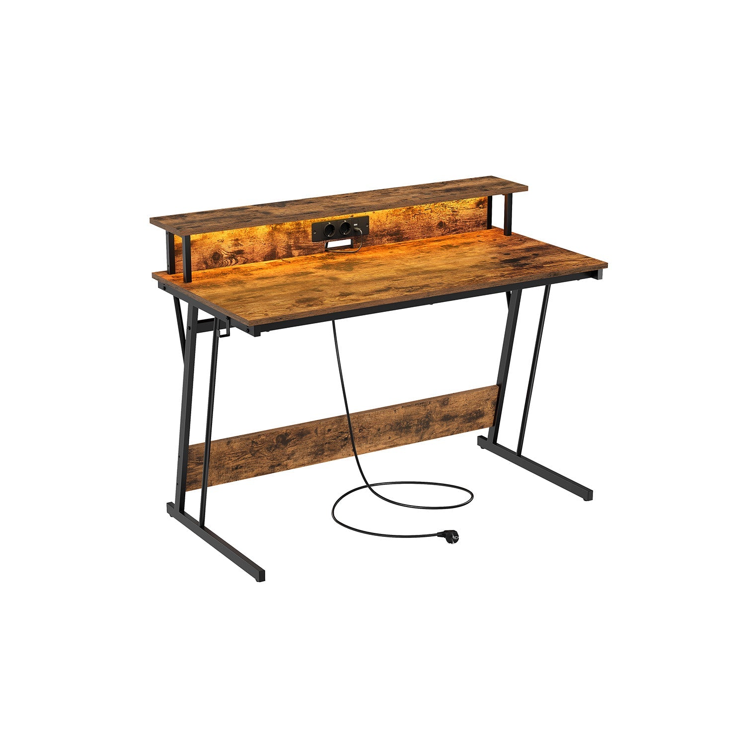 Schreibtisch mit Sockel 60 x 120 x 76 cm Rußschwarz