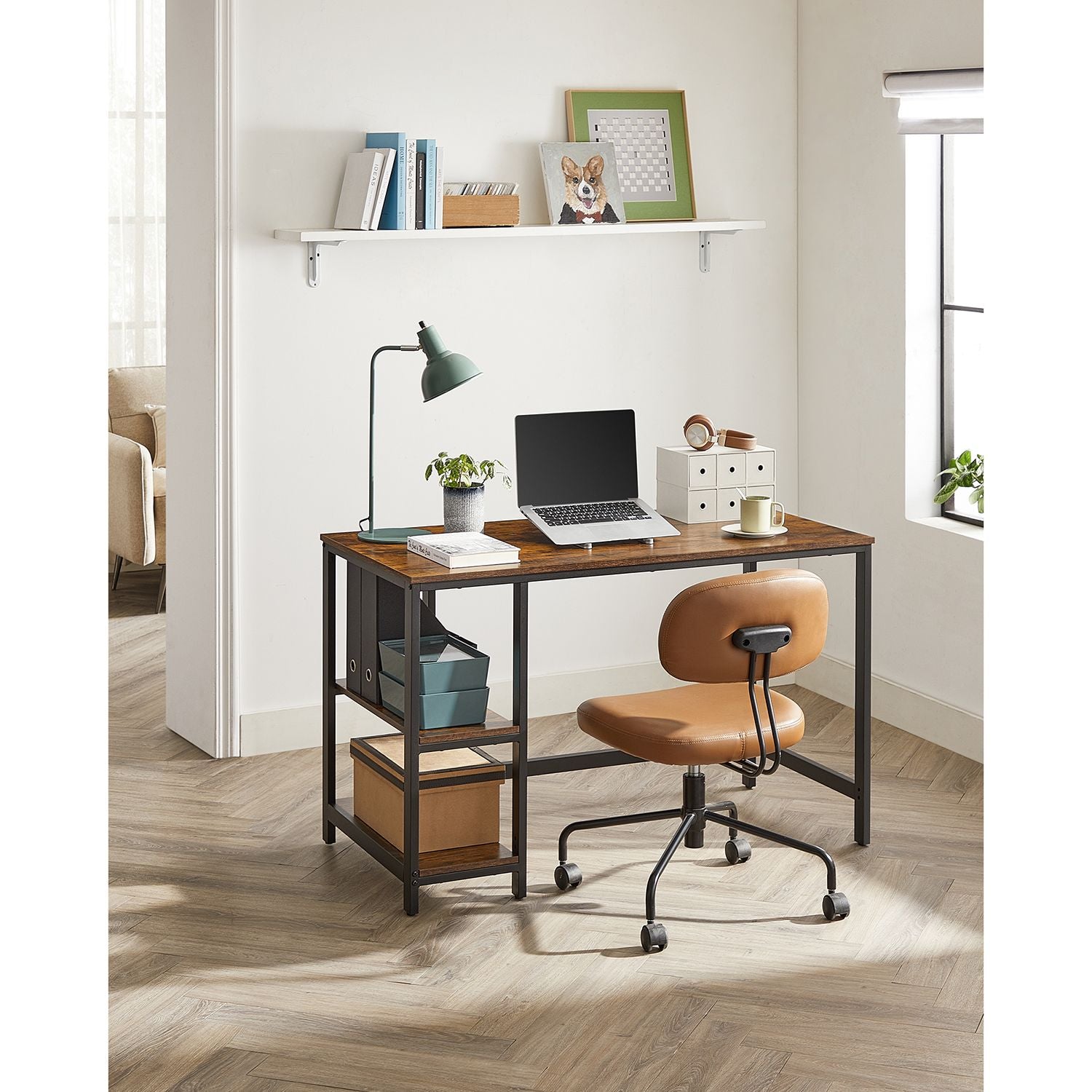 Schreibtisch - PC -Tisch mit 2 Regalen - links oder rechts montierbar - 120 x 60 x 75 cm