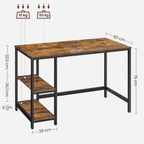 Schreibtisch - PC -Tisch mit 2 Regalen - links oder rechts montierbar - 120 x 60 x 75 cm