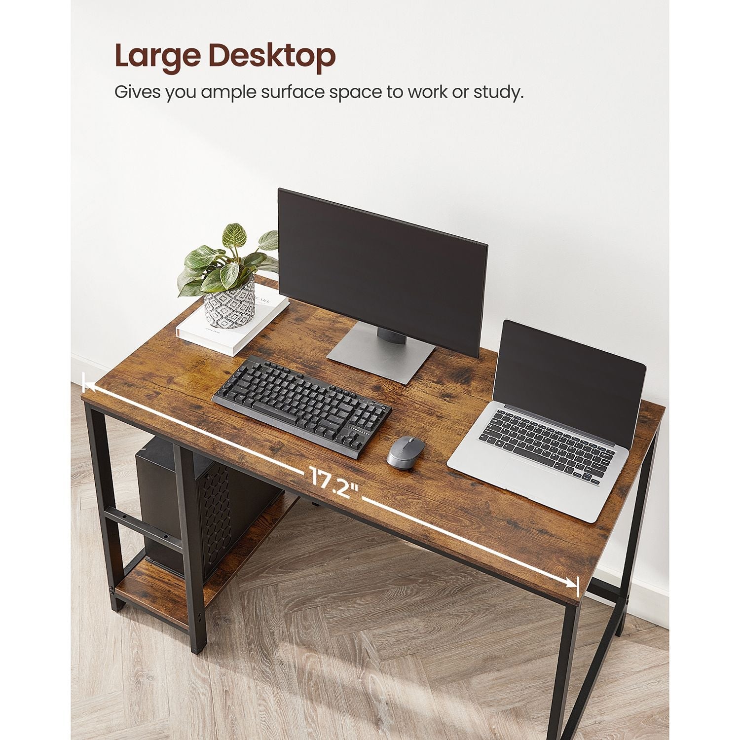 Schreibtisch - PC -Tisch mit 2 Regalen - links oder rechts montierbar - 120 x 60 x 75 cm