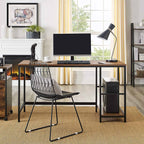 Computertisch - Schreibtisch mit 2 Regalen - Stahlrahmen - braun/schwarz